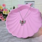 گردنبند پینترستی پاپیون نگین دار